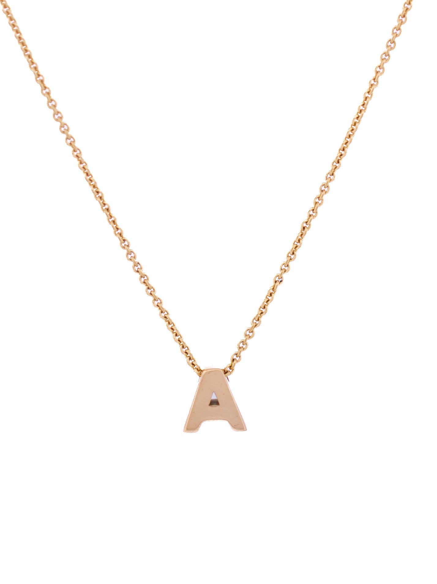 18-karat gold letter necklace with one letter