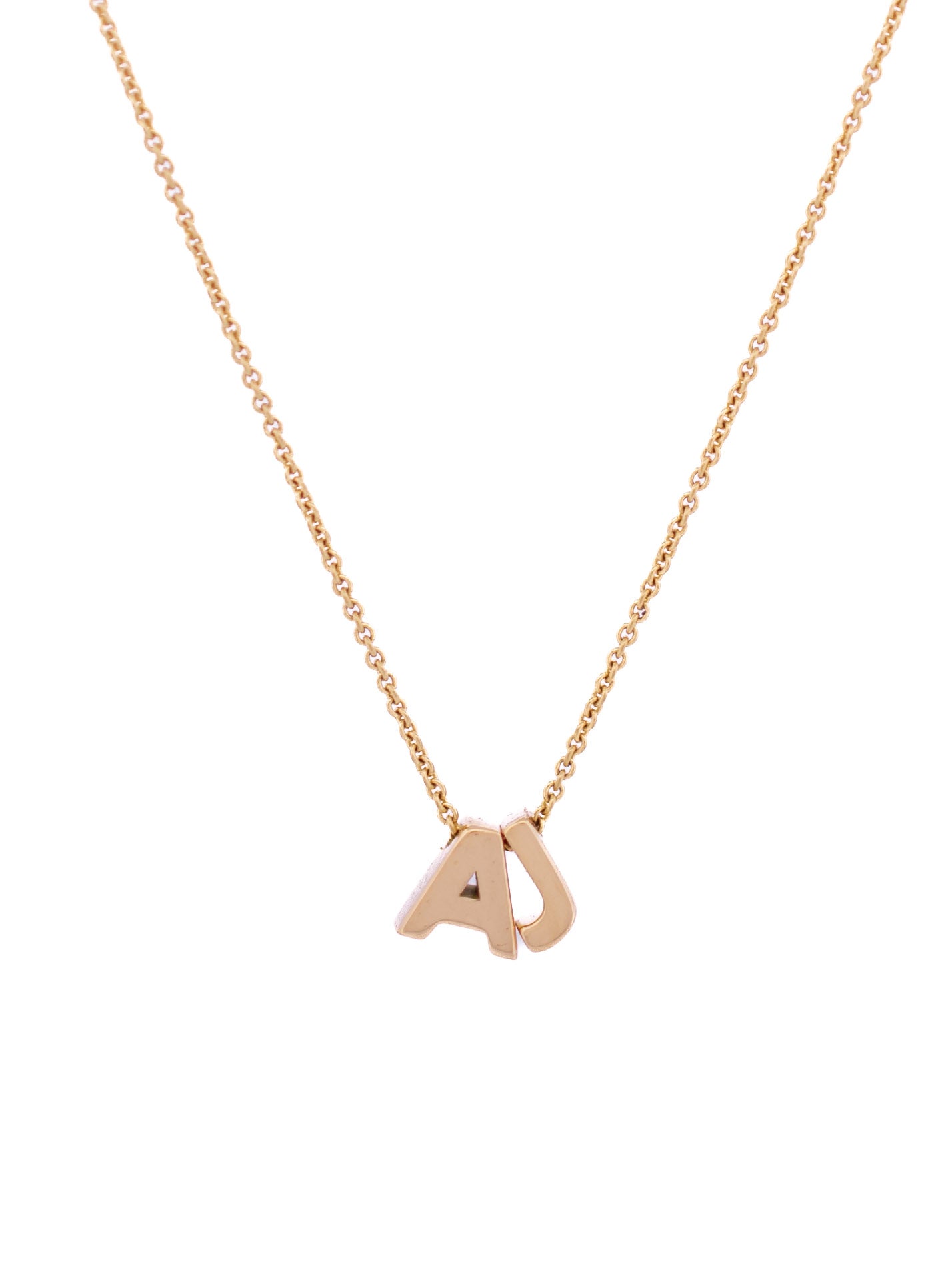 18-karat gold letter necklace with two letters