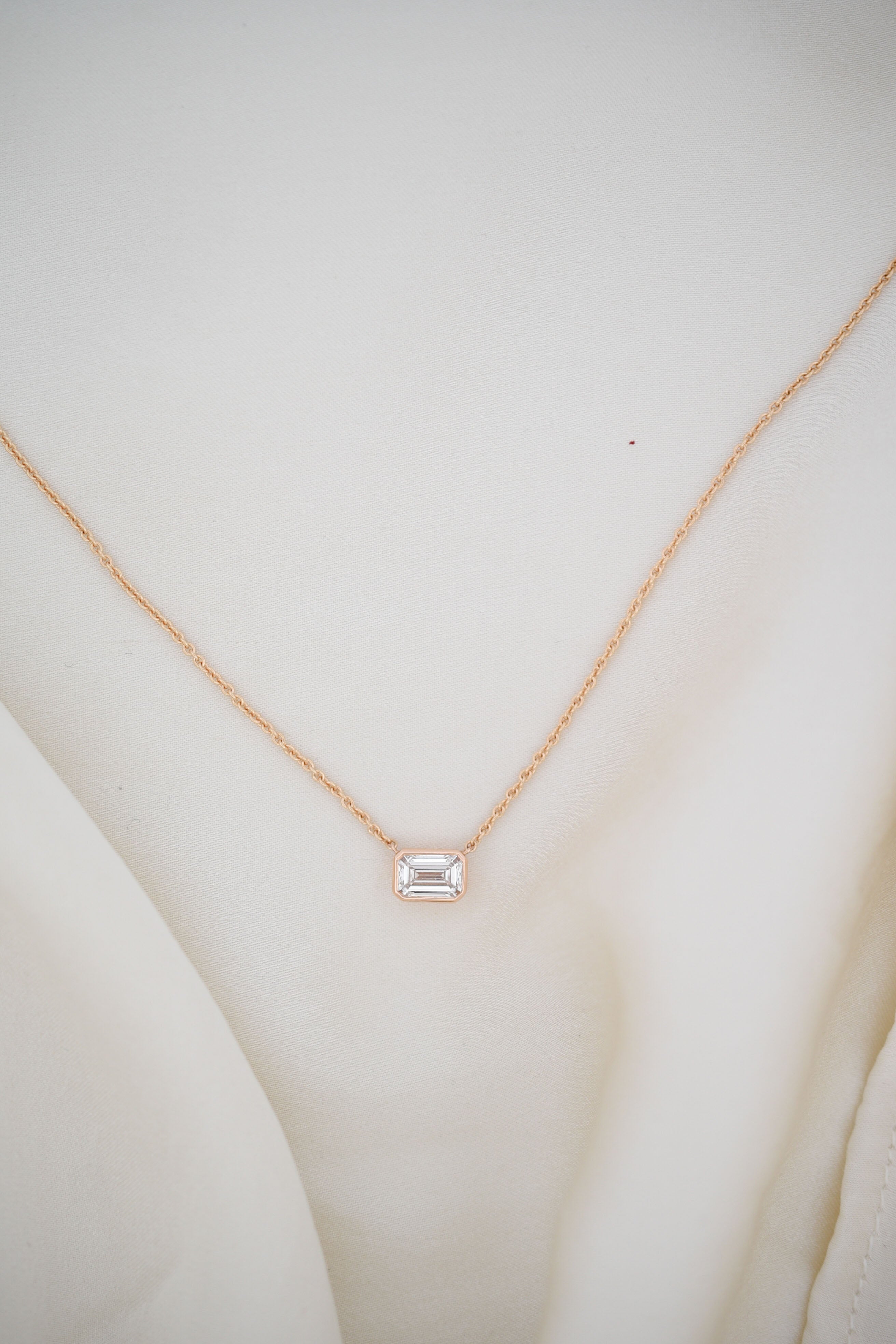 1ct Emerald-Cut Diamond Pendant