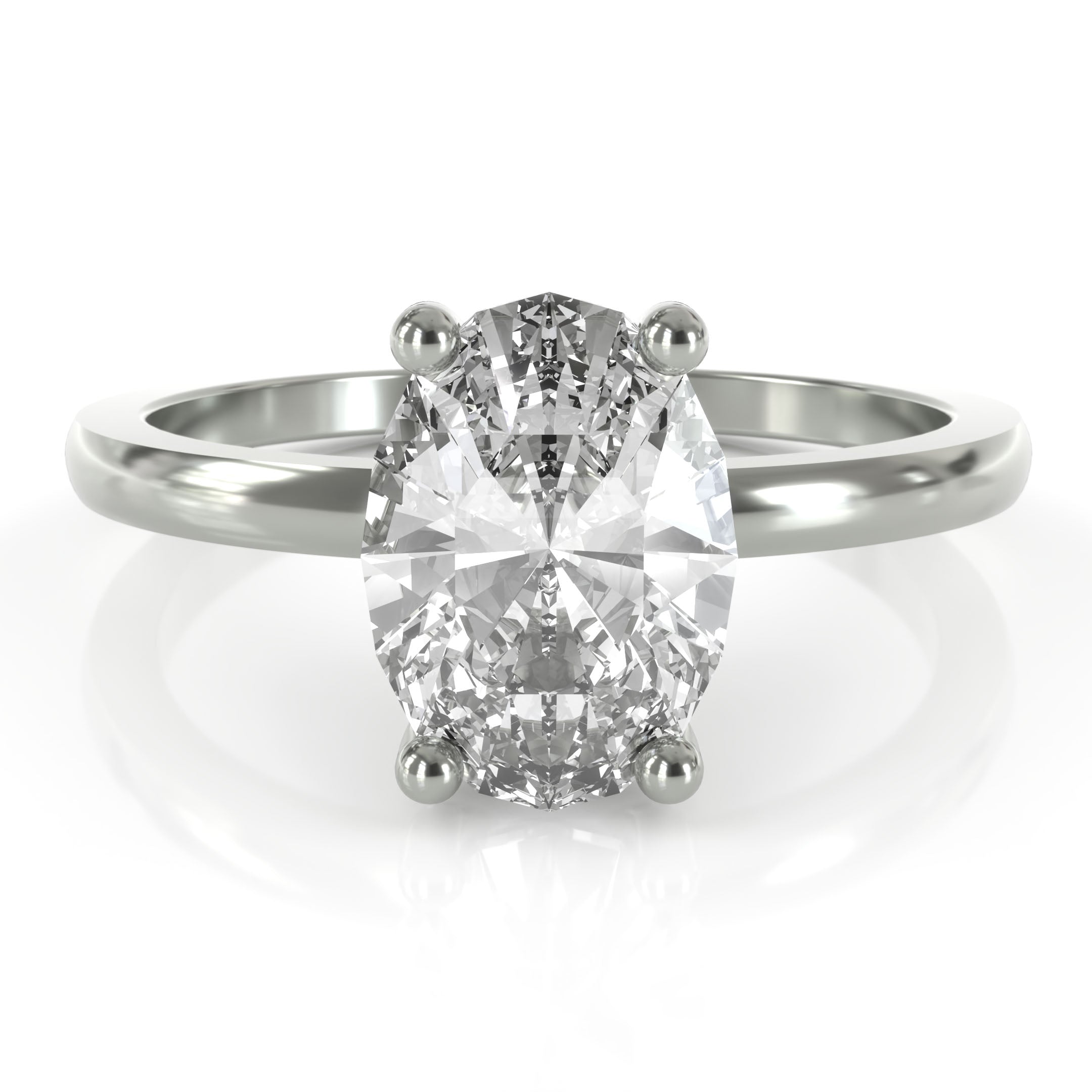 Oval solitaire engagement ring - platinum