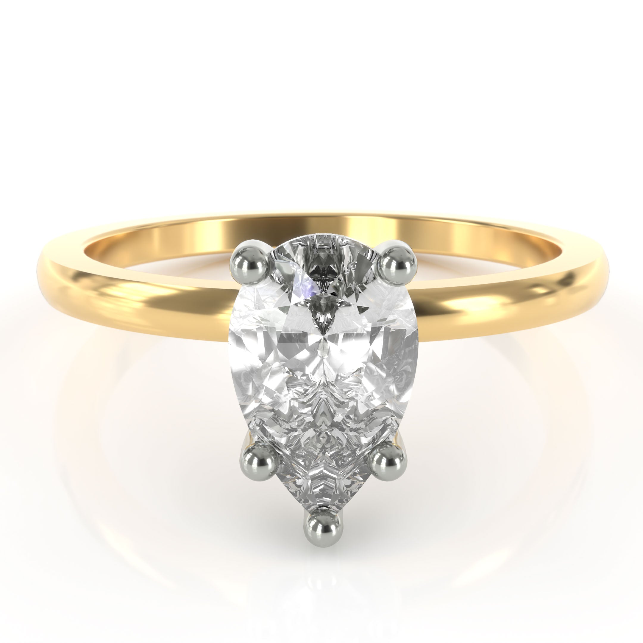 Pisara solitaire kihlasormus - 18k keltakulta & platinaistutus