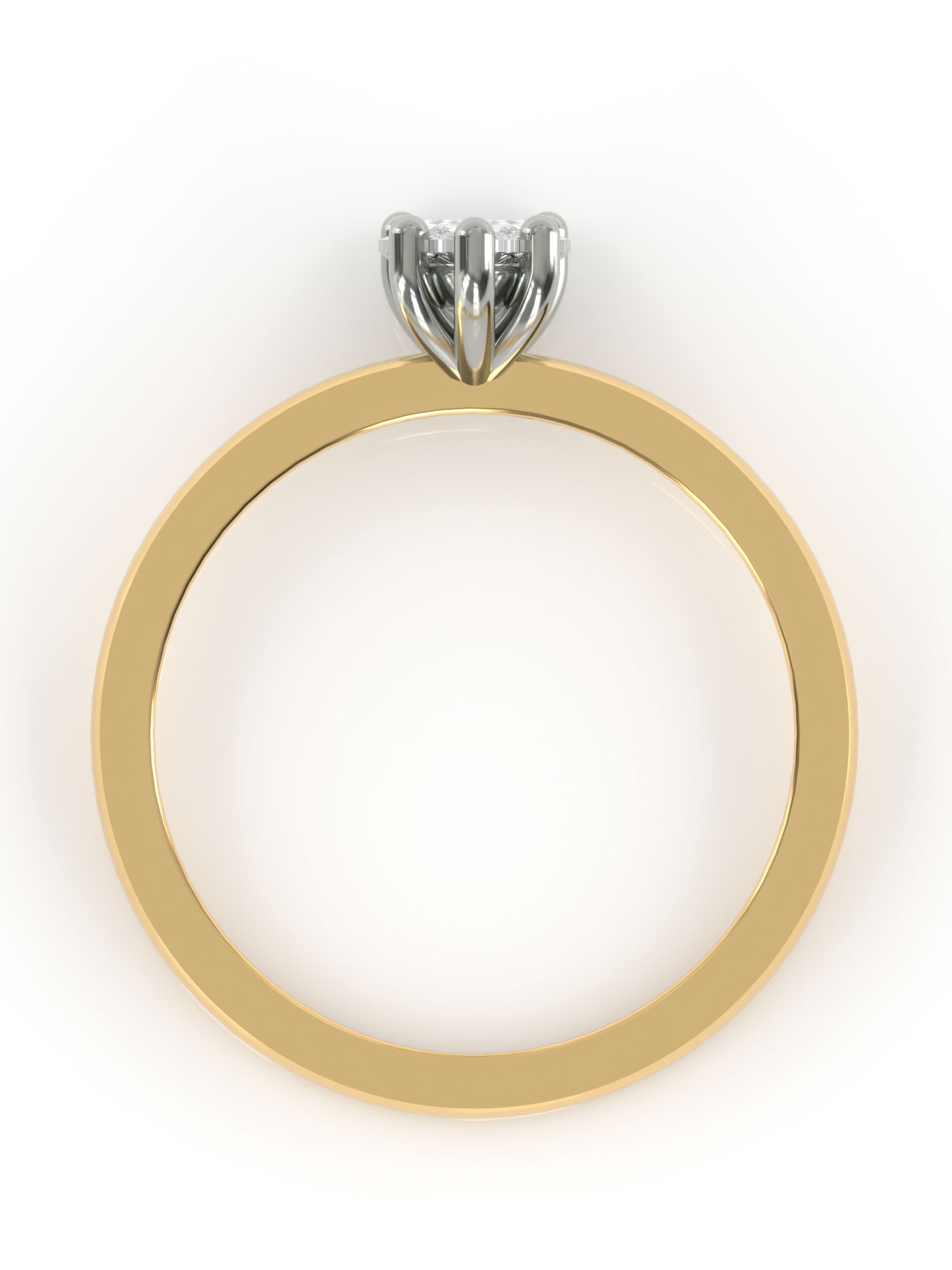 Pisara solitaire kihlasormus - 18k keltakulta & platinaistutus