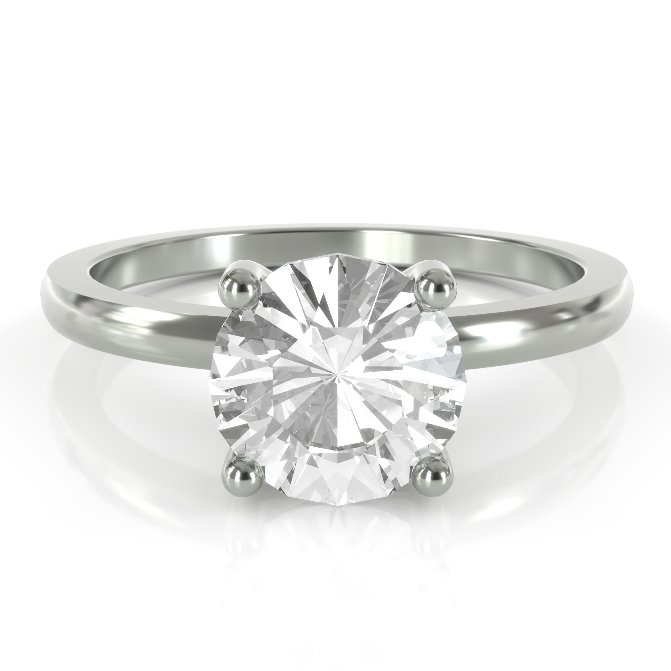Round solitaire engagement ring - platinum