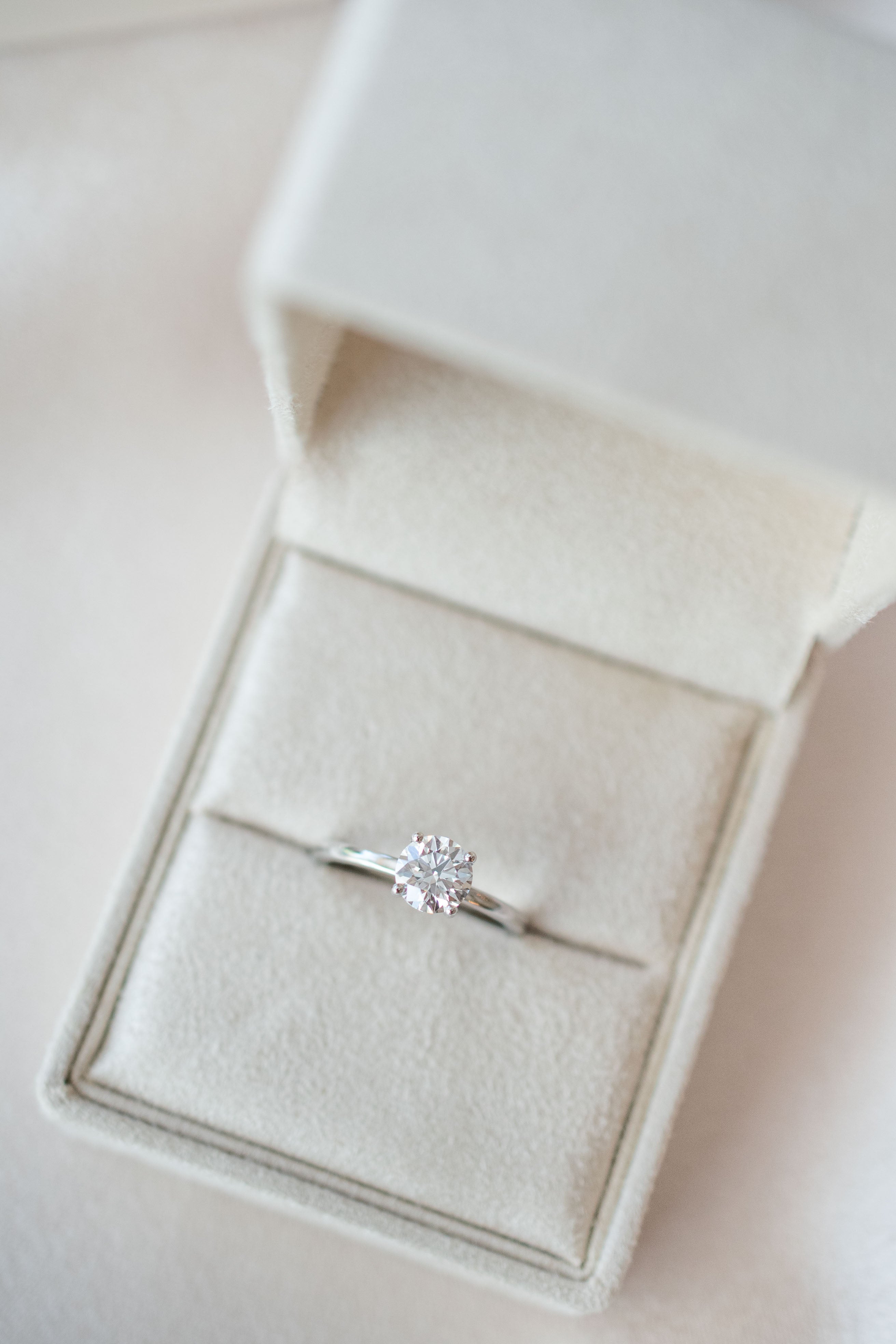 Round solitaire engagement ring - platinum