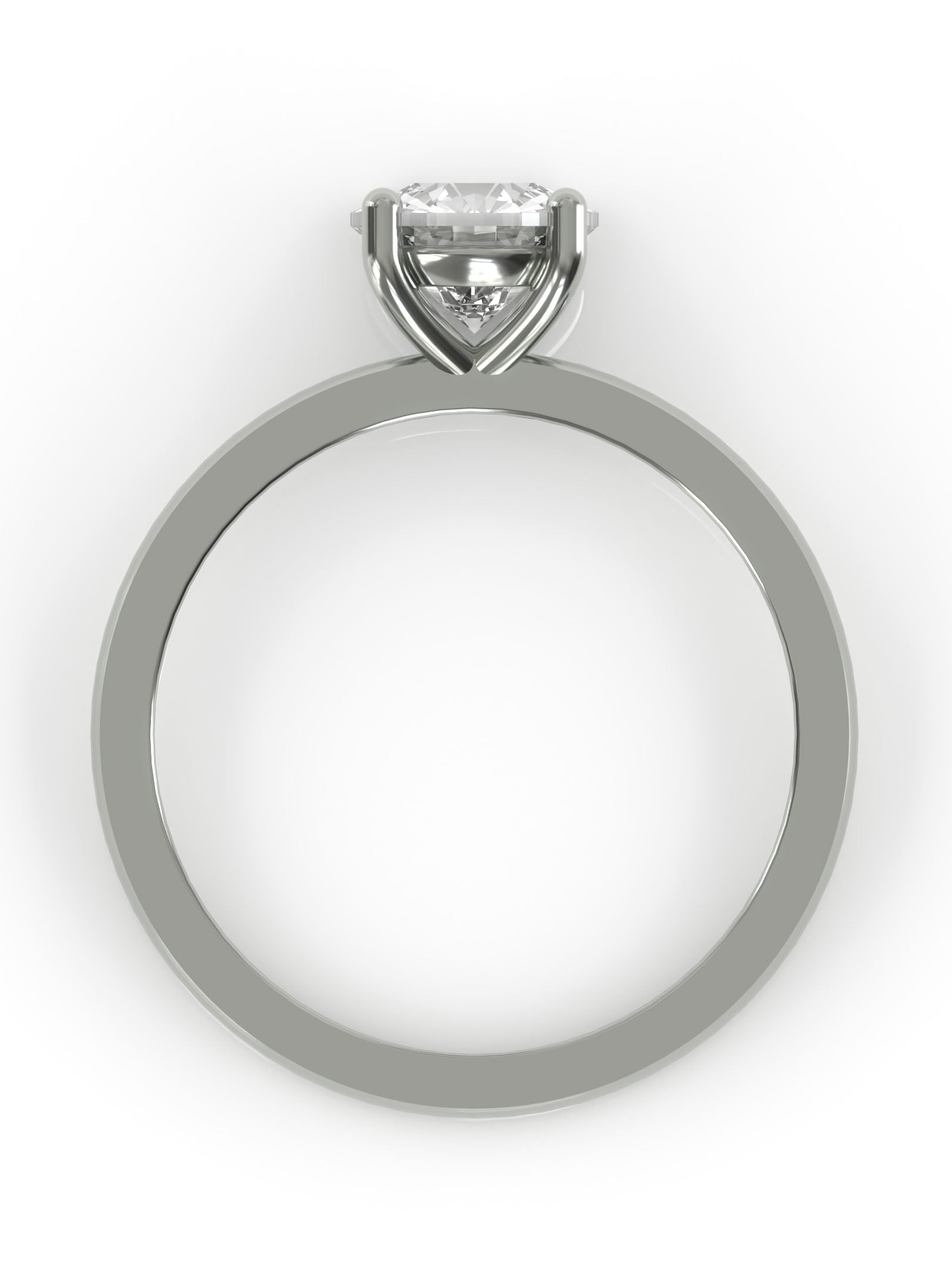 Round solitaire engagement ring - platinum