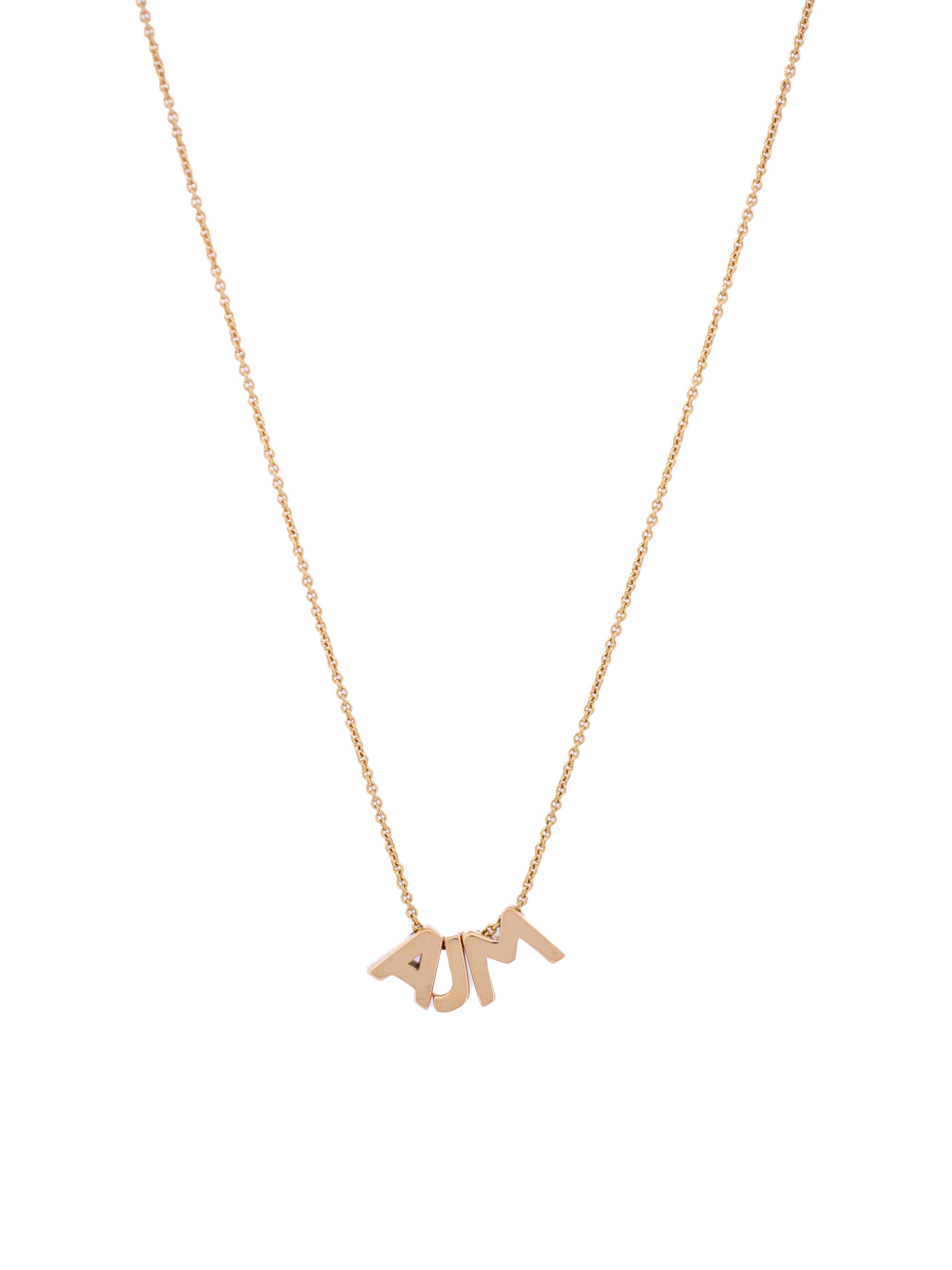 18-karat gold letter necklace with three letters