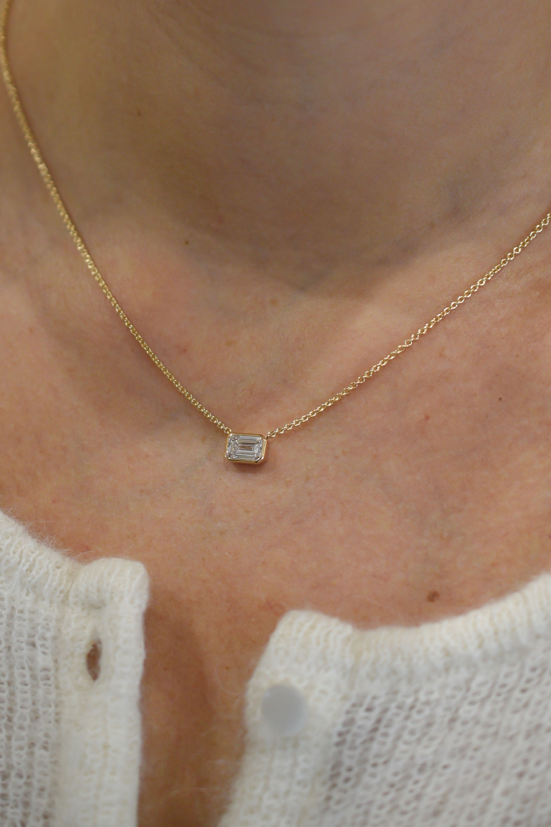 1ct Emerald-Cut Diamond Pendant