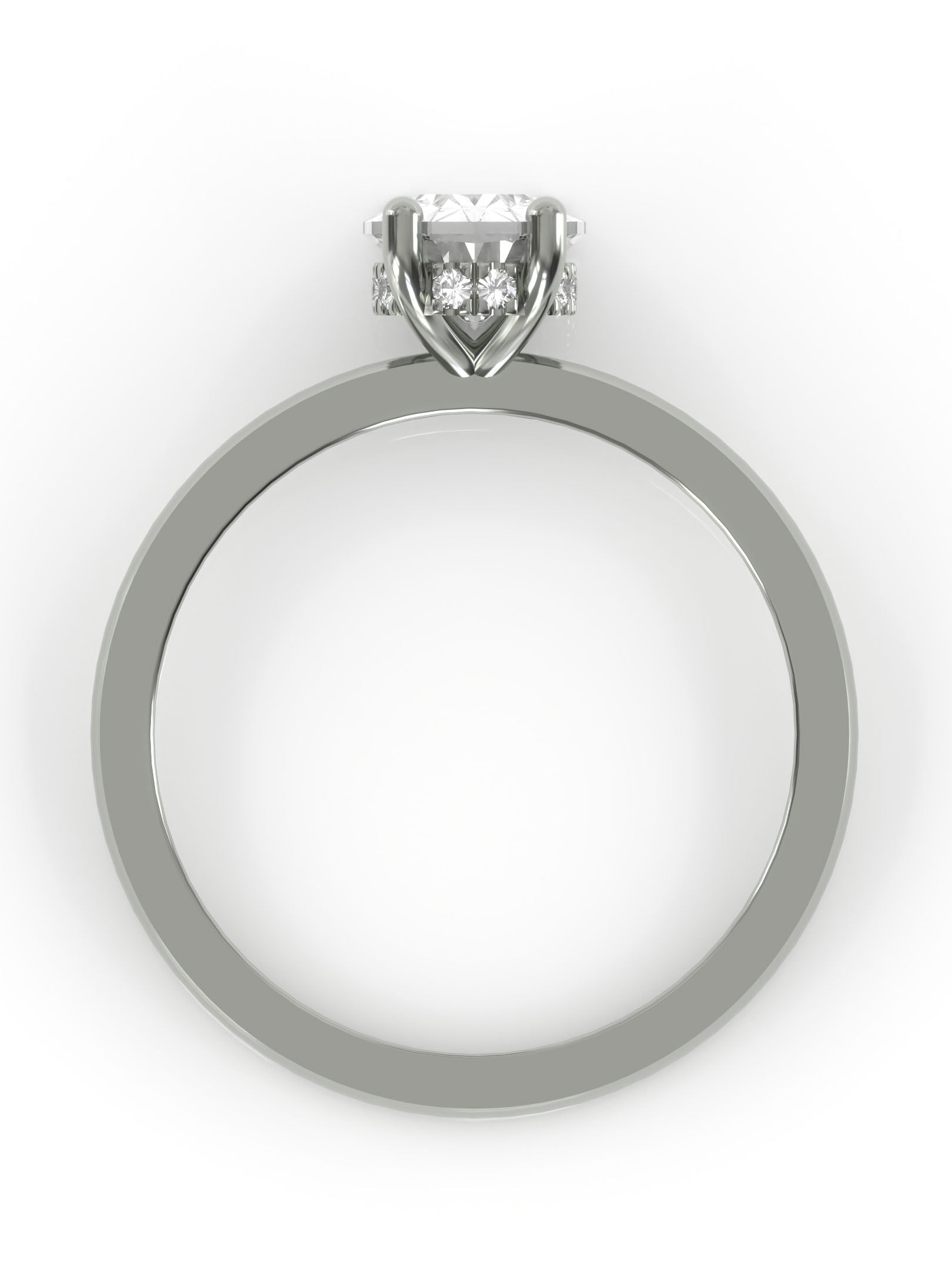 Oval solitaire engagement ring - platinum