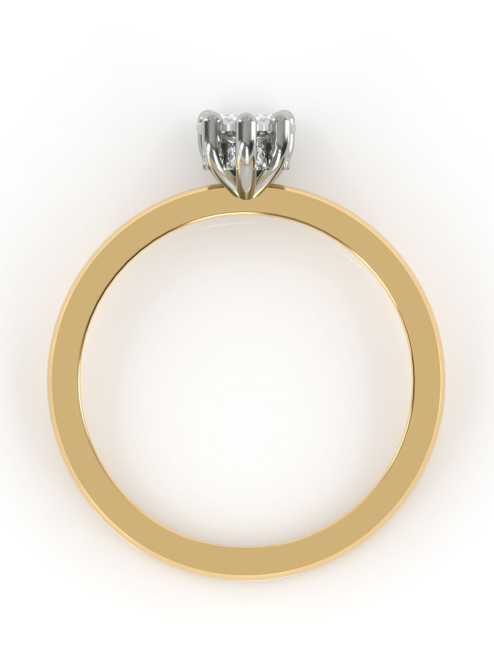 Pisara solitaire kihlasormus - 18k keltakulta & platinaistutus