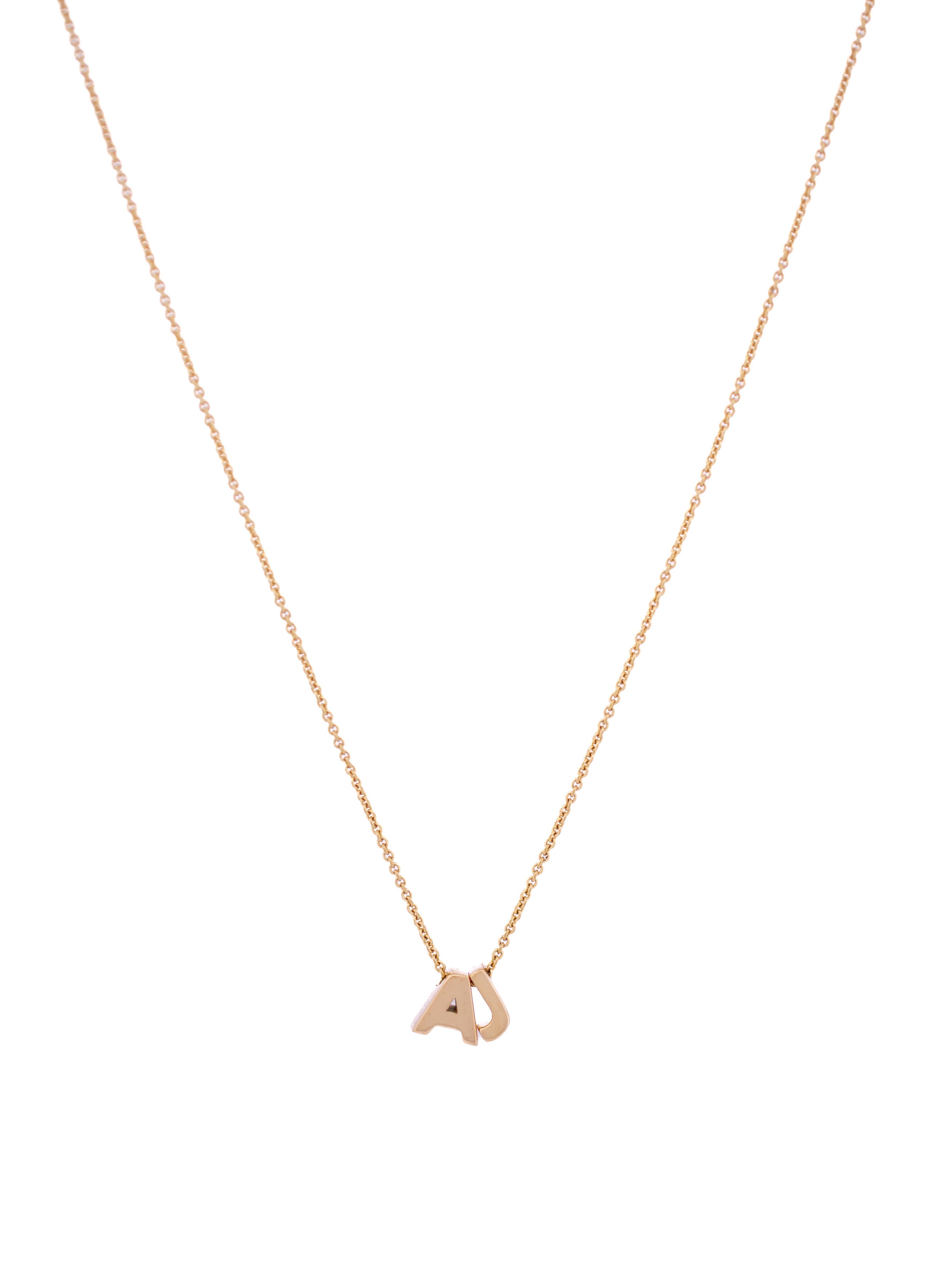 18-karat gold letter necklace with two letters