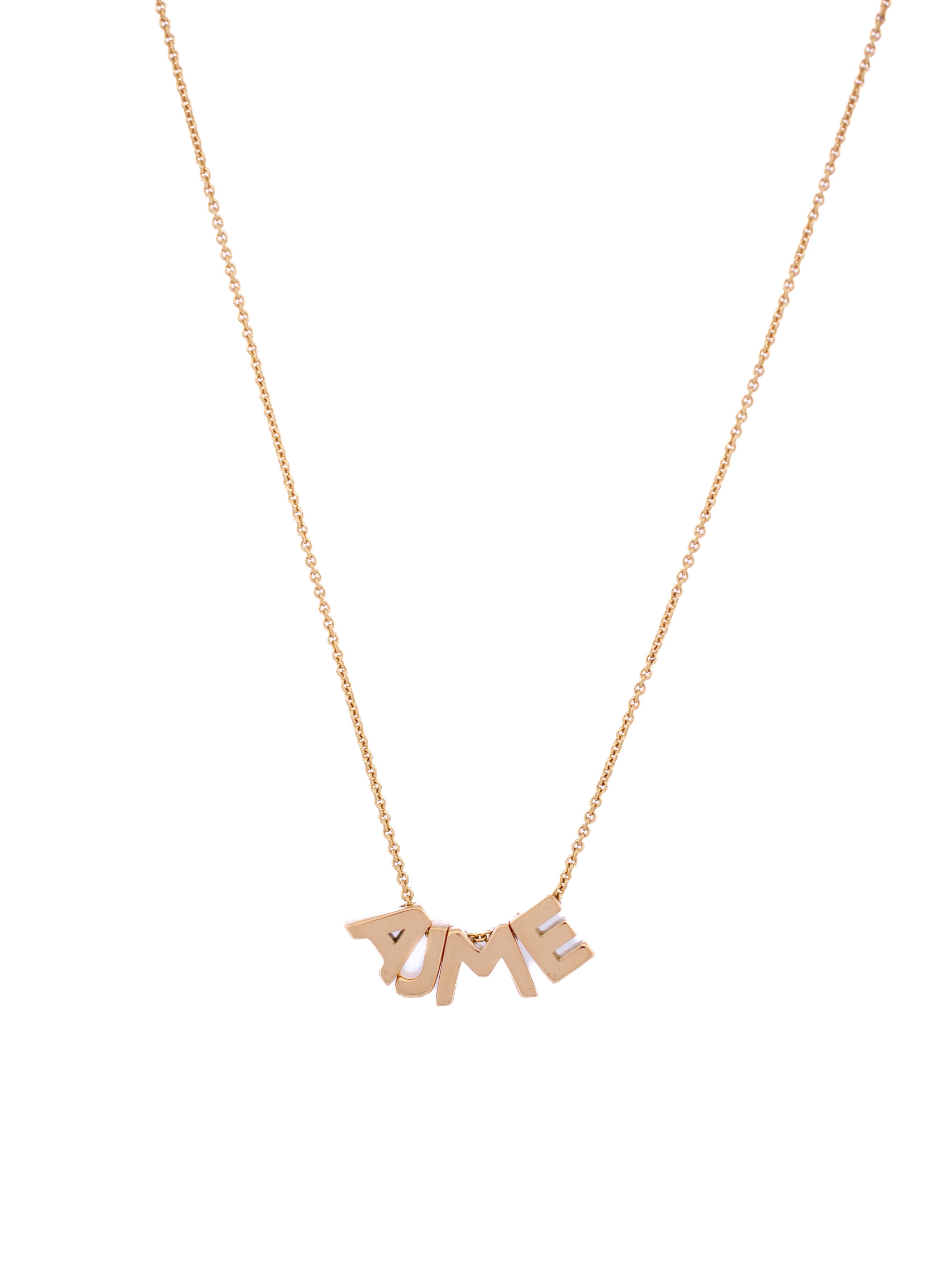 18-karat gold letter necklace with four letters