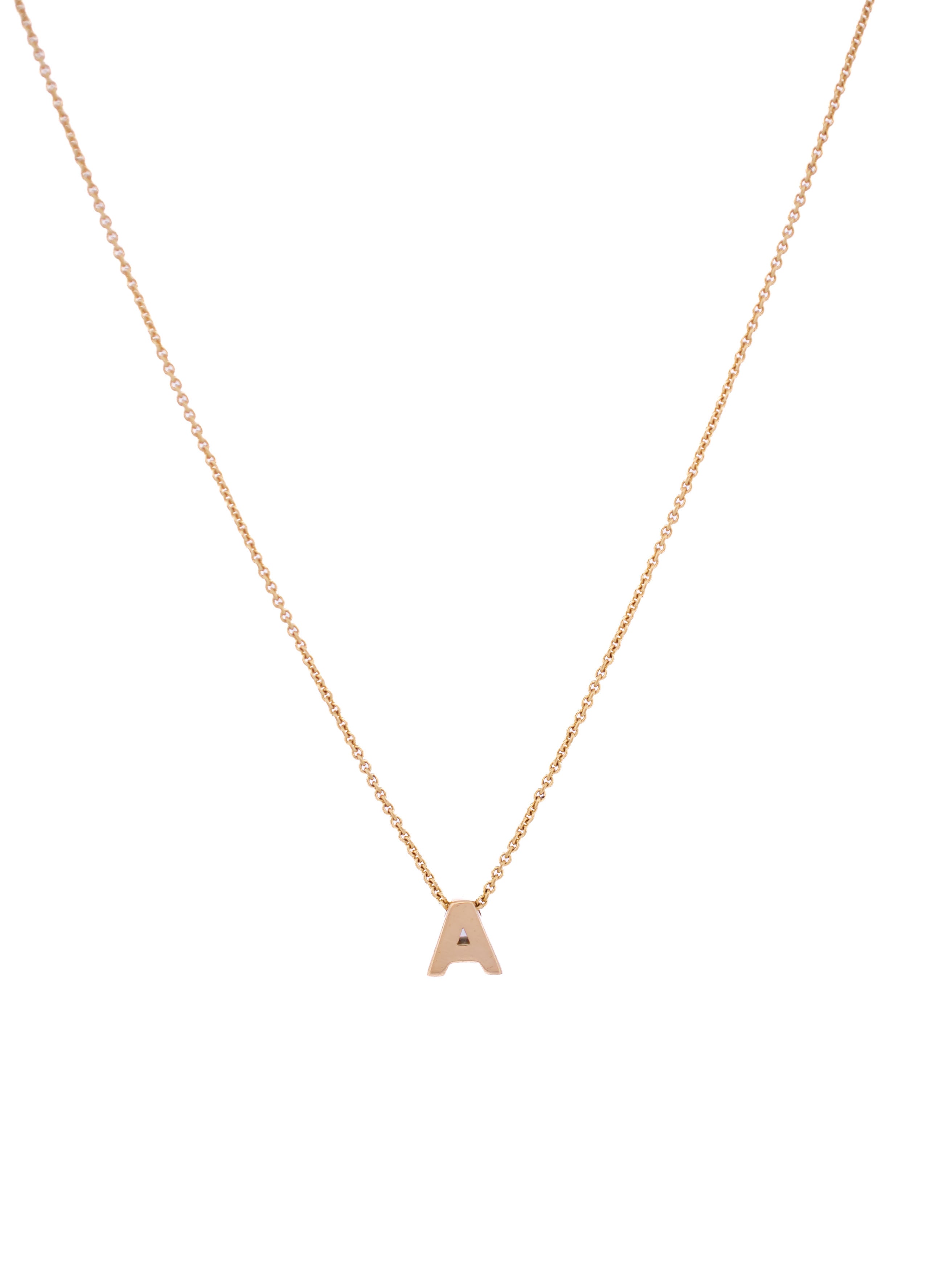 18-karat gold letter necklace with one letter